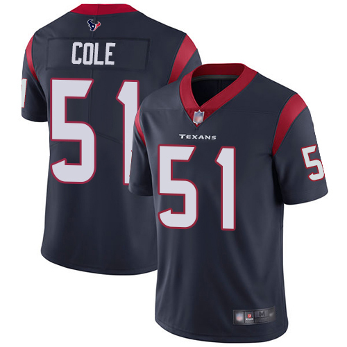 Houston Texans Limited Navy Blue Men Dylan Cole Home Jersey NFL Football #51 Vapor Untouchable